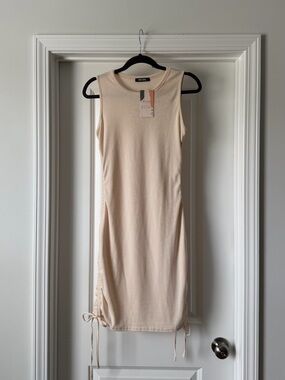 Cream Side Tie Dress